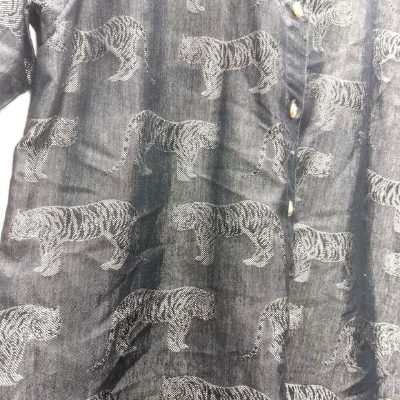 Angelique Made In Heaven Dress Shirt Tiger safari Print Womens unisex size M - Picture 8 of 11